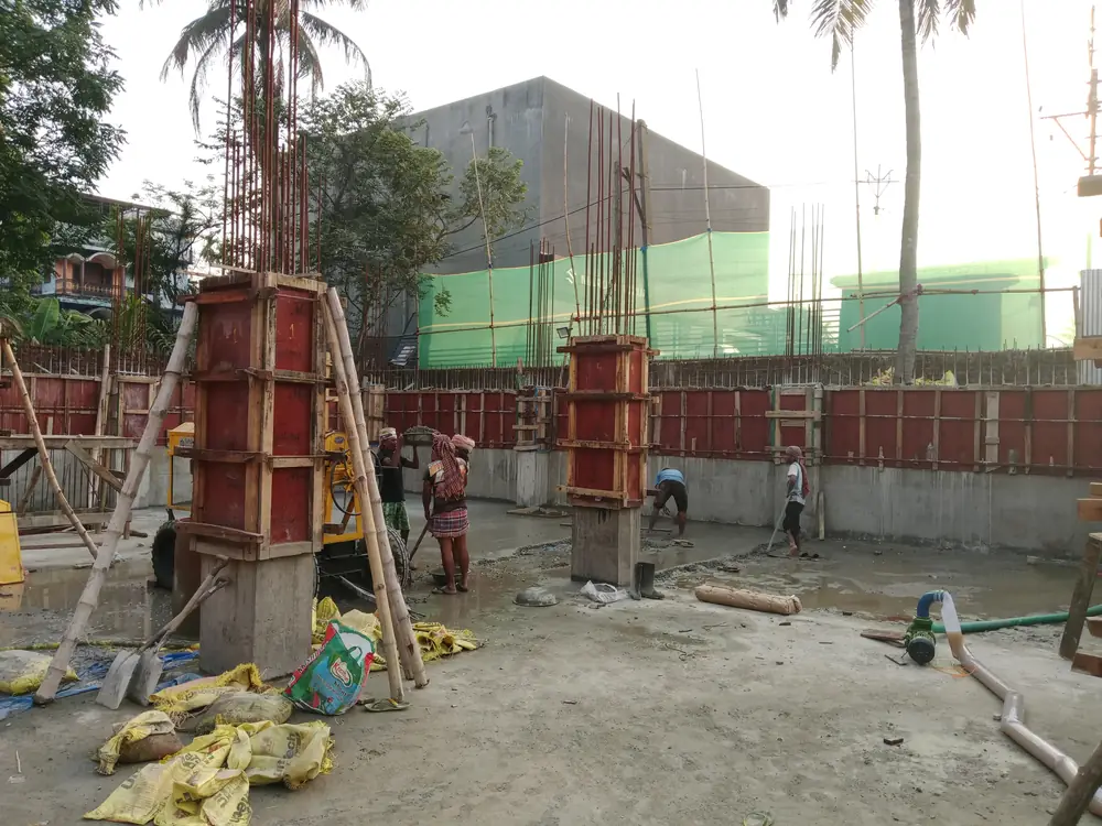 Construction materials on site