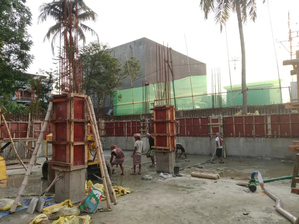 Finishing work on site
